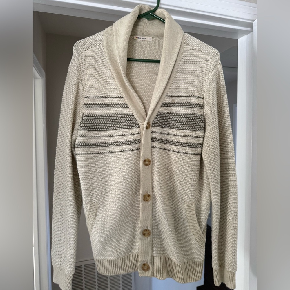 Marine Layer Cream Knit Sweater